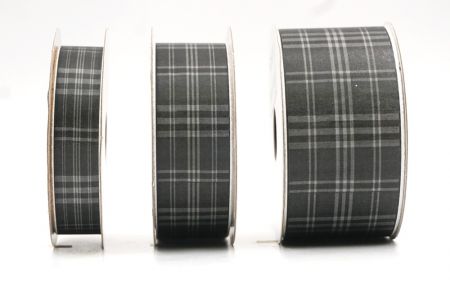 Klassisches Schwarz- und Graues Karoband_AI